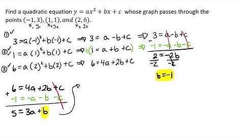 Curve Fitting Using a System of Equations in 3 Variables Video