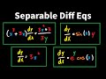 Introduction to Separable Differential Equations w/ Practice Problems