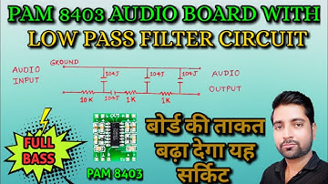 PAM8403 बोर्ड मे LOW PASS FILTER सर्किट लगाए / PAM8403 / LOW PASS FILTER