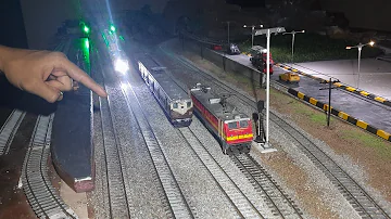 NIGHT VIEW OF INDIAN RAILWAY MODEL | Wap7 High speed run | TRAIN IN HO SCALE