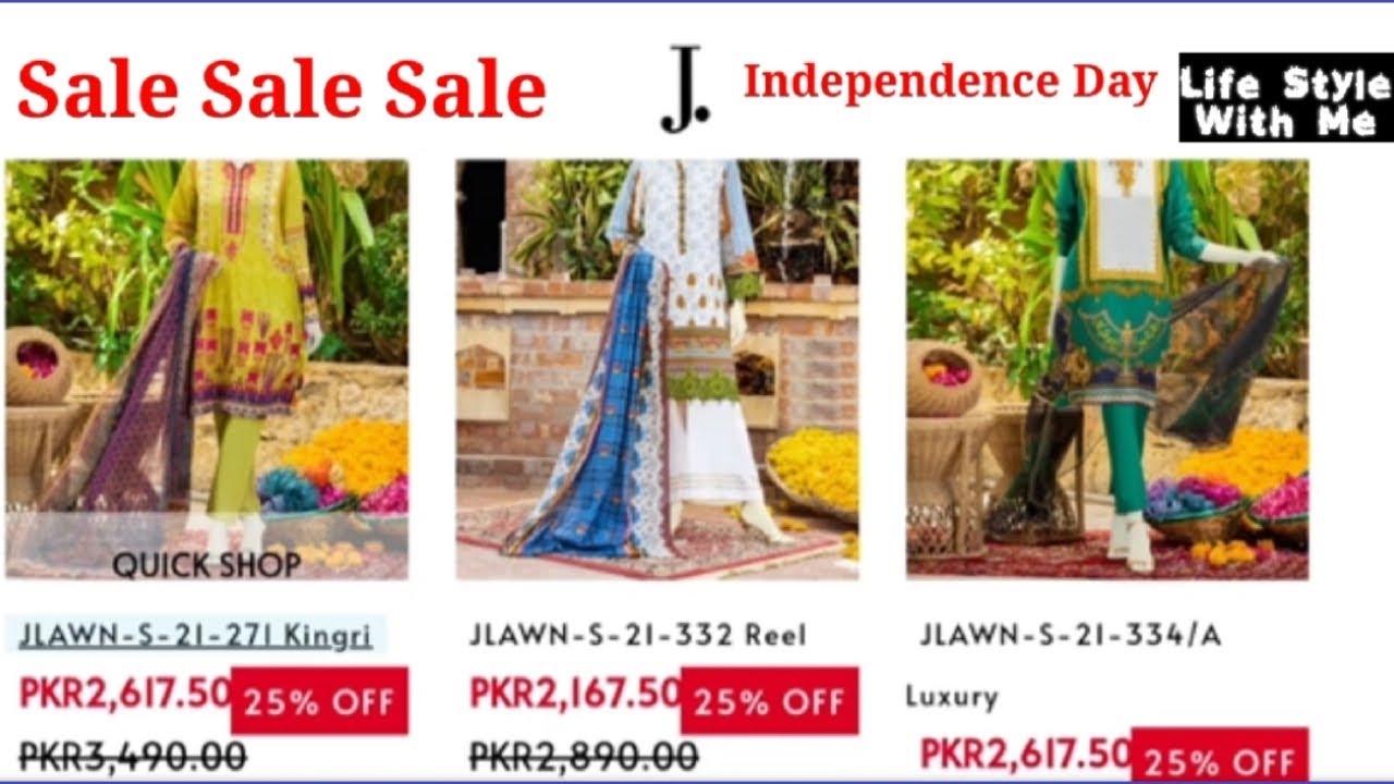 August 8, 2021 j. Independence Day sale junaid jamshad sale today