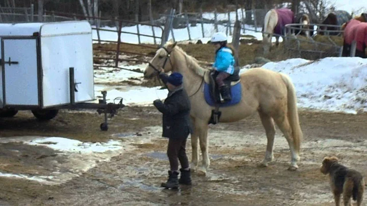 Brooke riding Saul at Grammies and Grandpas