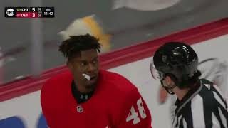Blackhawks vs Red Wings Scrum
