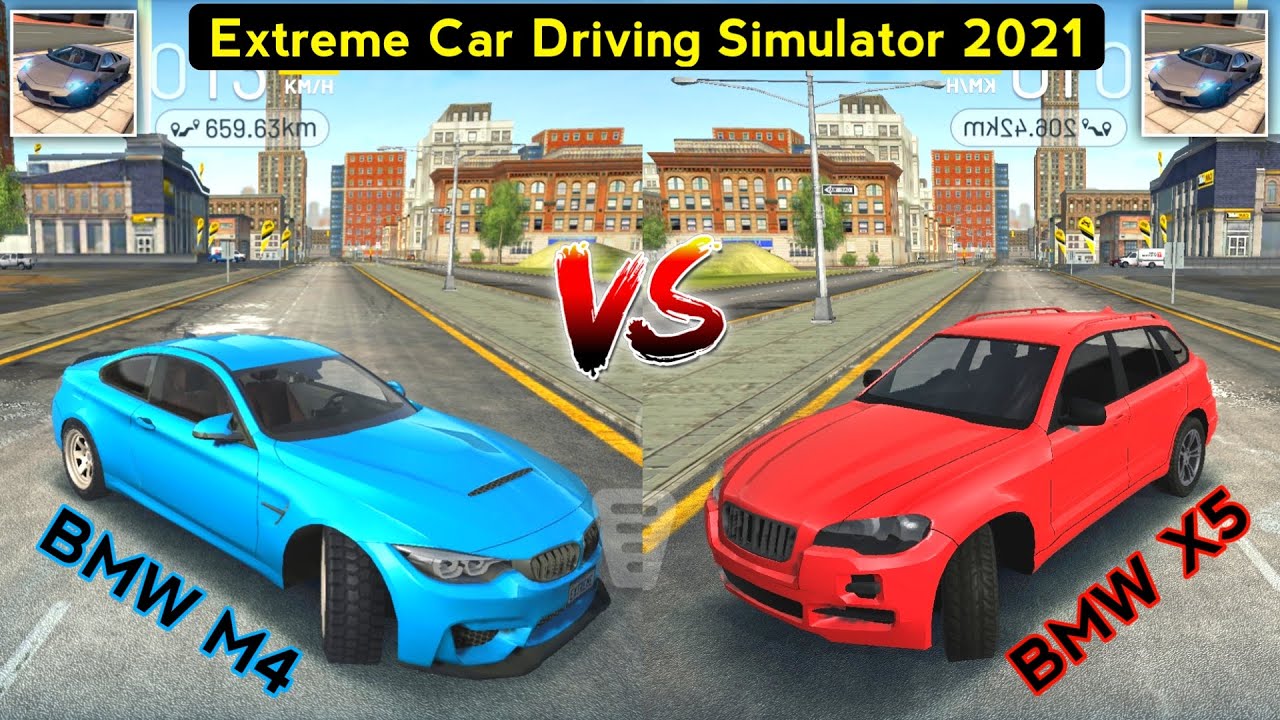 Extreme Car Driving Simulator 2021 - BMW M4 vs BMW X5 Car Comparison. Who Will Win?