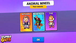 I Want BUFF JIMMY & DUCKER PUNCH 🦆💣 SPECIAL SKIN | ANIMAL & MRBEAST WHEEL - Stumble Guys