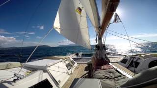 Wharram Chehili, a NARAI II (42ft) sailing in the IonianSee , 4 bft about 8knots