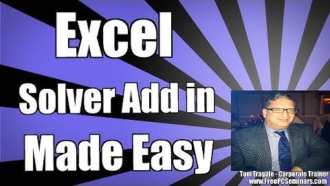 How to install and use the Excel solver addin - Solver in Excel 2010 Tutorial Excel 2013, 2016