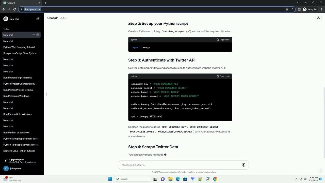 how to scrape twitter data using python - YouTube