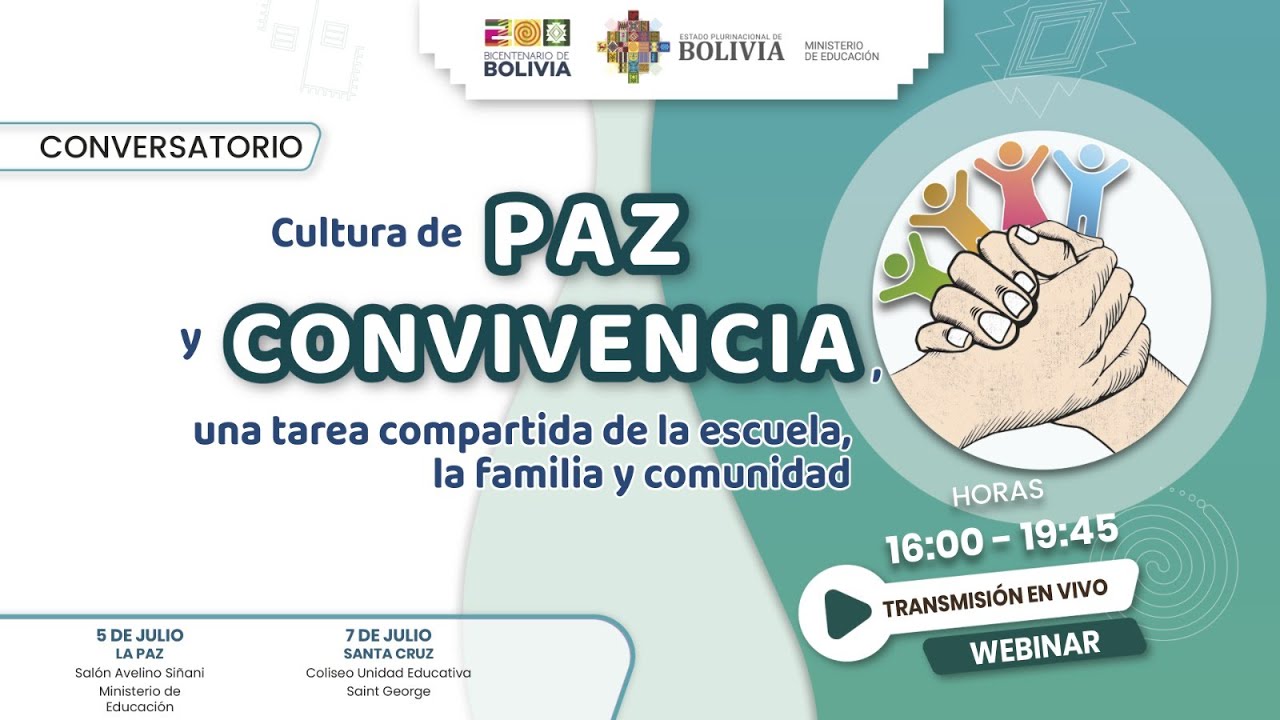 CONVERSATORIO: CULTURA DE PAZ Y CONVIVENCIA, UNA TAREA COMPARTIDA ...