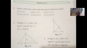 Std. 10th Mathematics  II Pythagoras Theorem Practice set 2.1