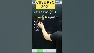 Q) If y = 𝐭𝐚𝐧^(−𝟏) (𝐞^𝟐𝐱 ), then 𝐝𝐲/𝐝𝐱 is equal to #cbse #maths #class12 #cbse2026