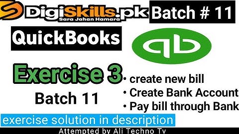 Digiskills Quickbooks Exercise 3 Batch 11 | Quickbooks exercise 3 solution batch 11 2021
