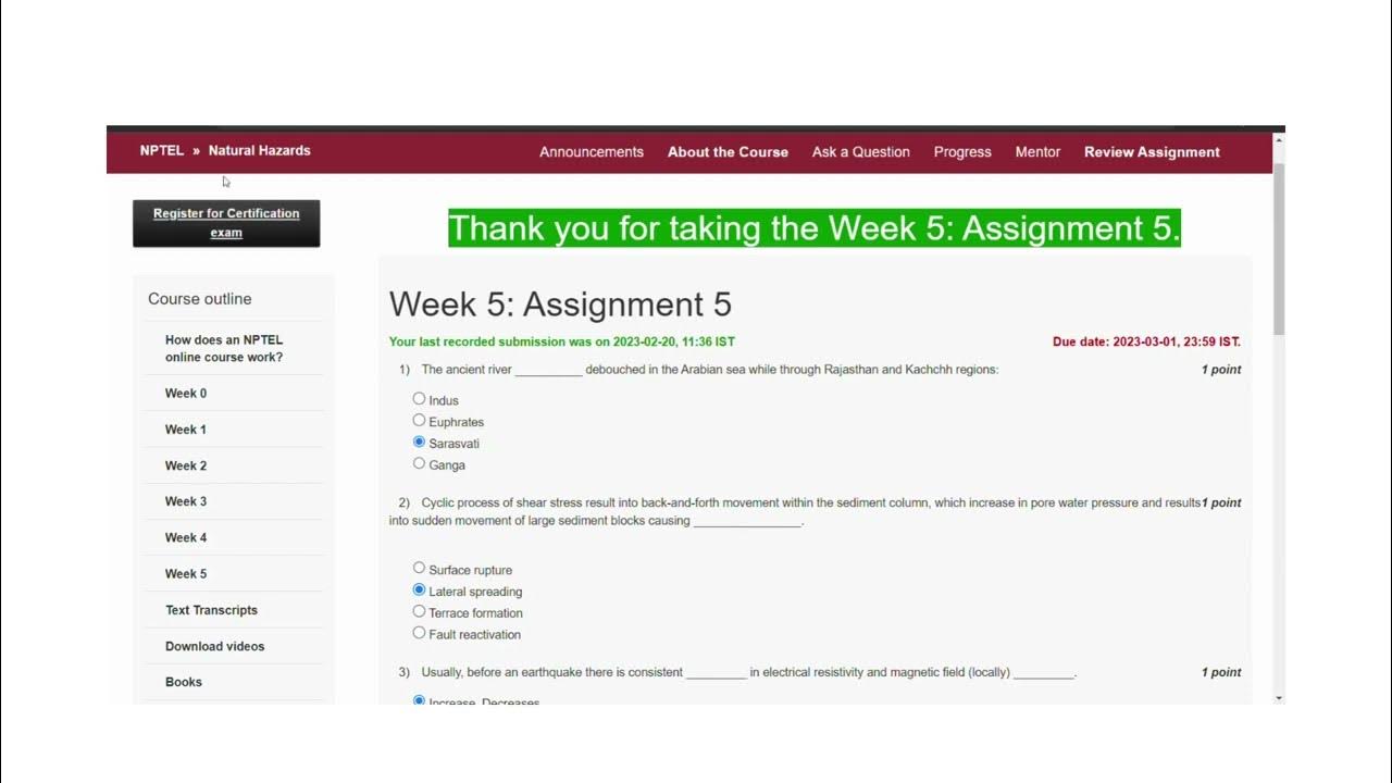 nptel natural hazards assignment answers