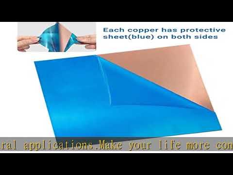 Pure Copper Sheet, 6" X 6" X 0.024" 22 Gauge T2 Copper Metal Plate For Crafts Electrical Repairs