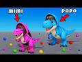 Popo Dan Mimi Kejar Kak Yuta Dan Kak Mio Saat Jadi Dinosaurus T-REX || ROBLOX