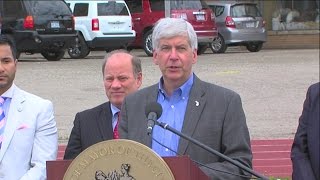 Major automotive expansion announcement by Mayor Duggan and Governor Snyder