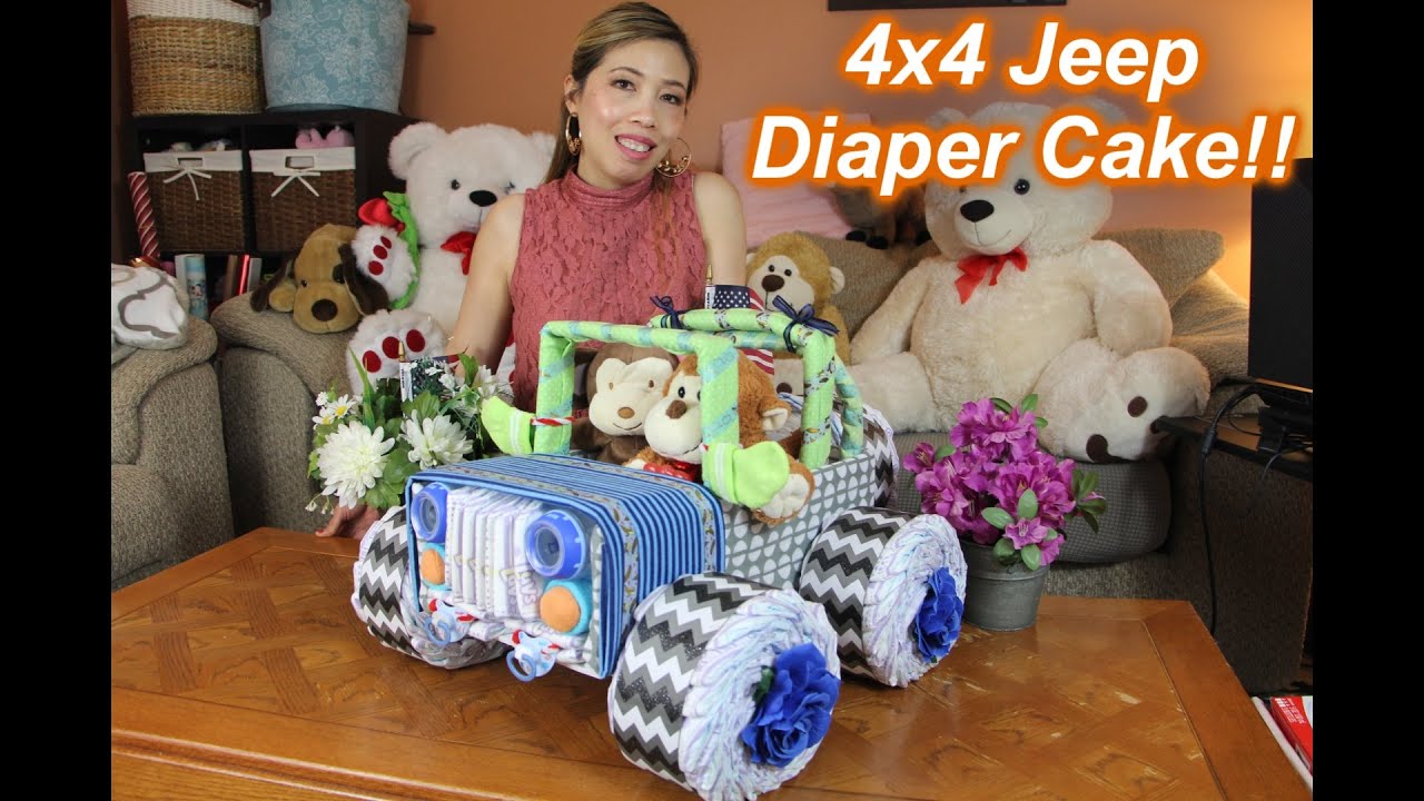 safari jeep diaper cake diy