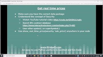 Show real time price free algorithmic trading Python Interactive Brokers Robinhood TD Ameritrade