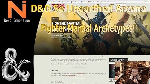D&D 5e | Unearthed Arcana Review-Fighter Martial Archetypes | Nerd Immersion