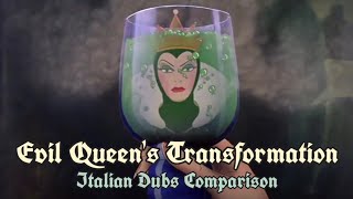 Snow White | Evil Queen's Transformation (Italian Dubs Comparison - 1938 & 1972) Subs + Trans