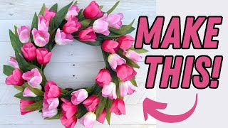 How to make a TULIP 🌷WREATH with large tulips