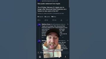 Apple removes encryption feature from UK users phones rather than create a backdoor for the gov