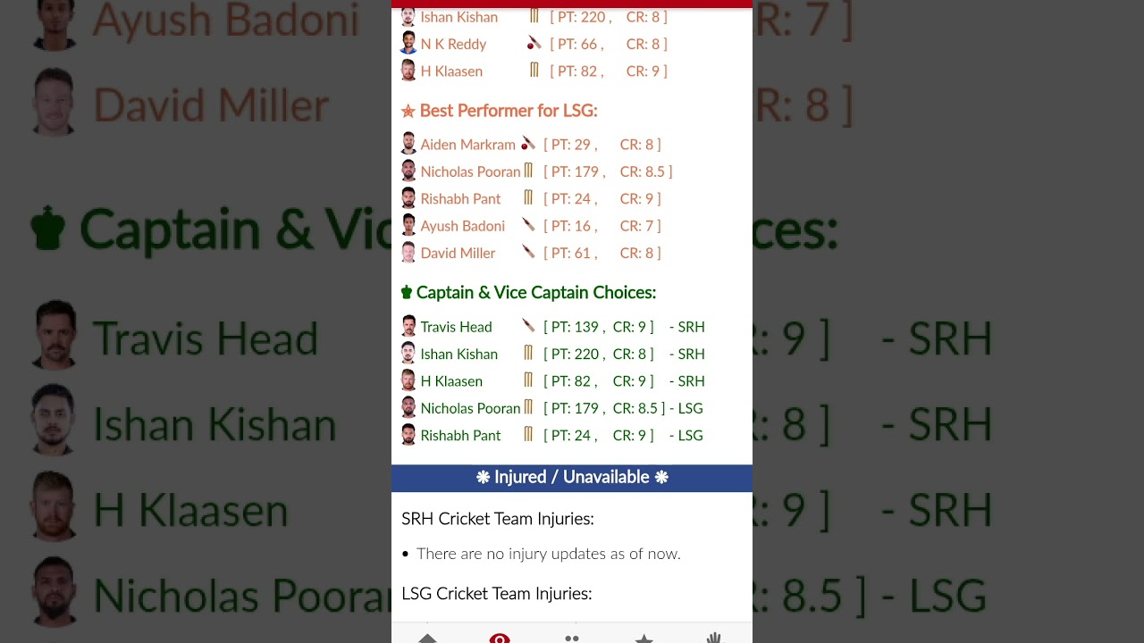 confirm players list