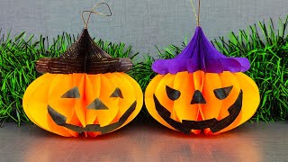 Calabaza de Papel para Halloween🎃🦇💀 Decoraciones fáciles para Halloween🎃 #creativo #halloween