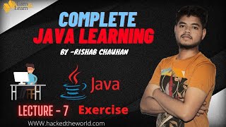Java Lecture 7 Chapter 1- Practice Set | Java Practice Problems With Solution | Rishab Chauhan
