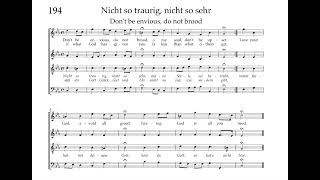 Bach Hymnbook 194 Nicht So Traurig, Nicht So Sehr