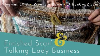 Weave-o-Rama : Finished woven scarf and talking lady business