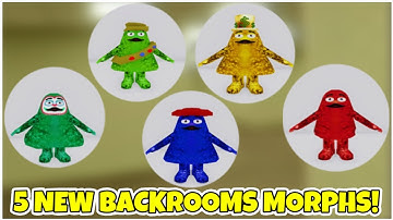 UPDATE 320 🥤 How to get ALL 5 NEW BACKROOMS MORPHS! (GRIMACE SHAKE) - Roblox