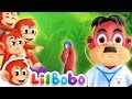 Five Little Monkeys Jumping On The Bed | Little BoBo Nursery Rhymes - FlickBox Kids Songs | Forest