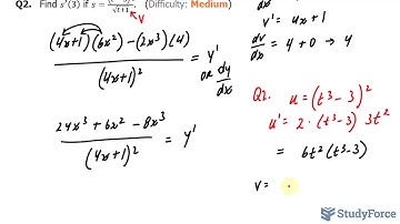 📚 How to use the quotient rule to find the derivative of a function (Part 2)