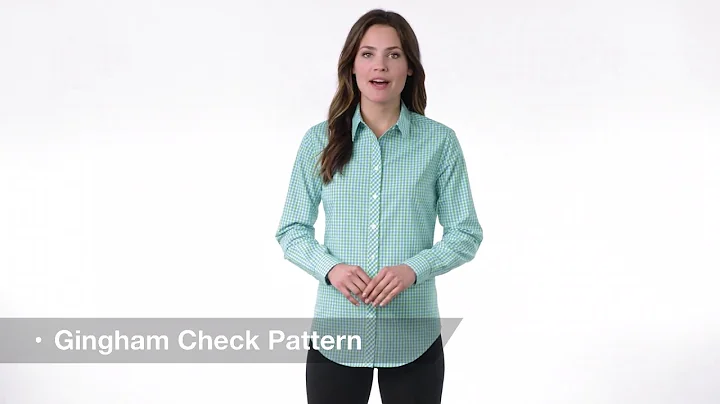 Custom logo L654  Port Authority® Ladies Long Sleeve Gingham Easy Care Shirt