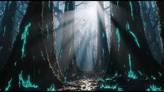 Serenity 🔵 Calming Music for Deep Relaxation 🌿 4K Glowing Forest & Instrumental Music screenshot 5