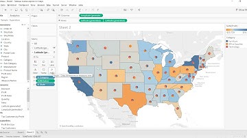 Tableau Tutorial 66 | How to Create Pie Chart on Top of Map Chart | Tableau Dual Axis Chart