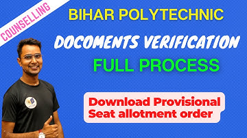 Download First Round Provisional Seat allotment order of DCECE[PE]2022/Bihar Polytechnic Counselling