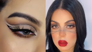 Cut crease eye makeup tutorial| خطوات مكياج كت كريس مع ايلاينر الترند