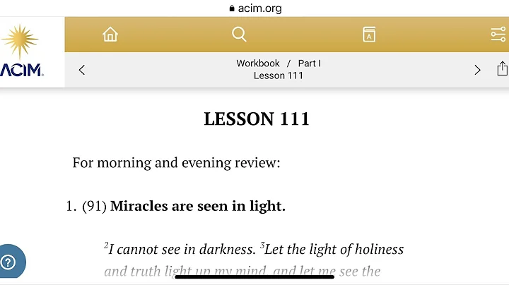 Lesson 111 and Text from A Course in Miracles - ACIM