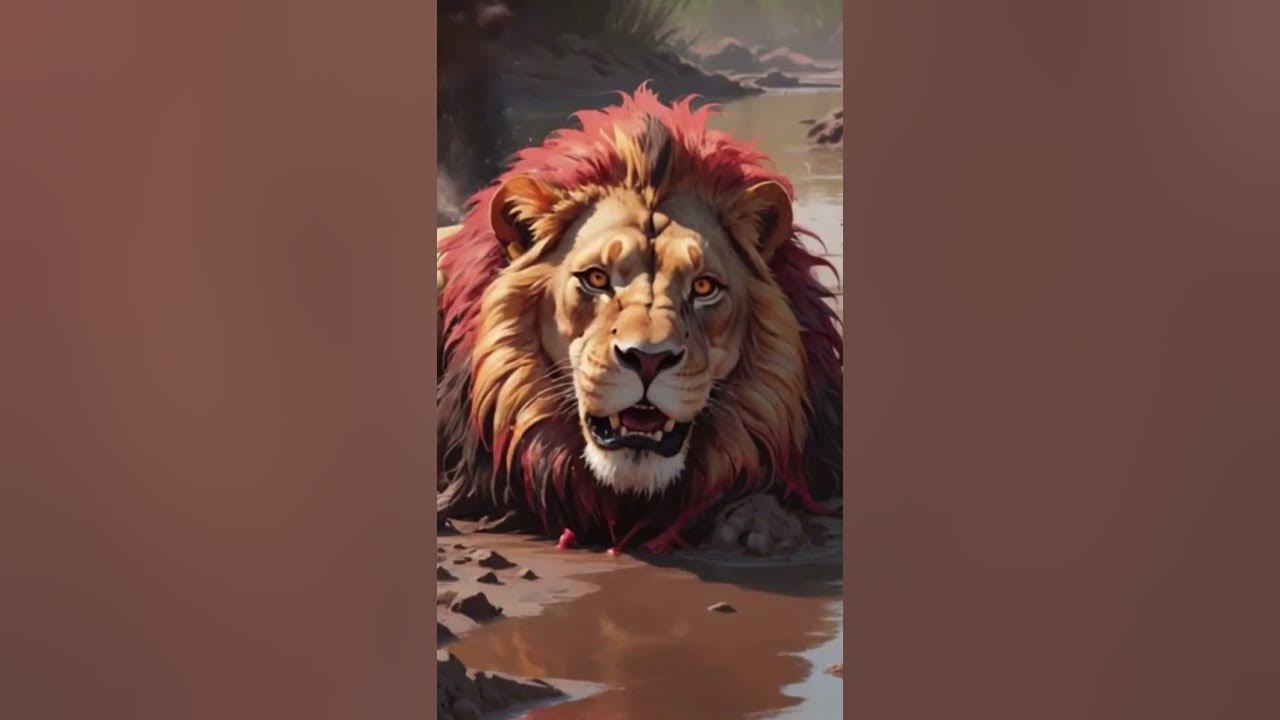 Scarface vs. Hippo – The Fall of a Giant!  #lion #hippo #viralvideo