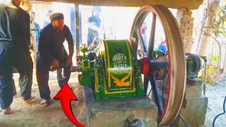 Old Diesel Engine 30 HP 250 RPM Starting