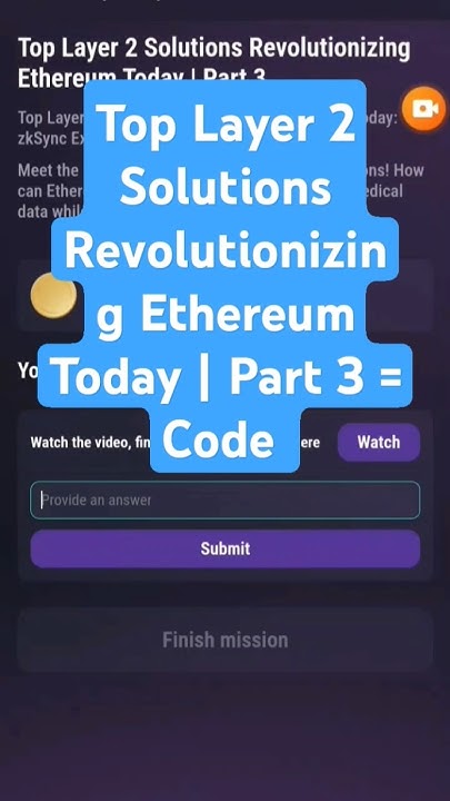 Top Layer 2 solutions Revolutionizing Ethereum Today part 3 || tapswap ...