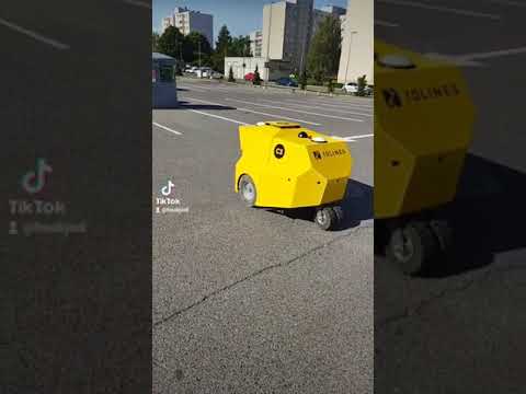 Видео: Робот для покраски дорожной разметки.
