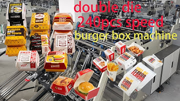 máquina de caja de hamburguesa //double die hamburger box making machine  to South America (220 pcs)