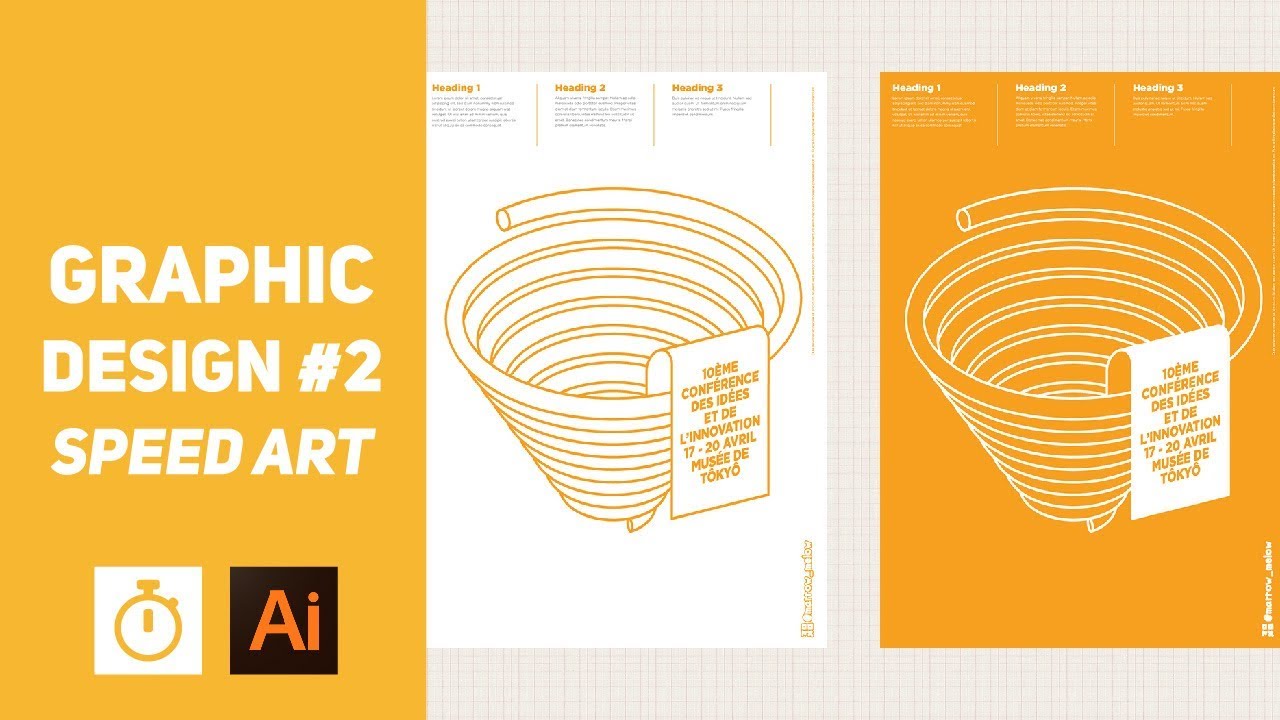 Graphic Design #2 - Twist Poster - Speed Art (Illustrator) - YouTube