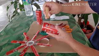 How to make wind spinners from aluminium cans.