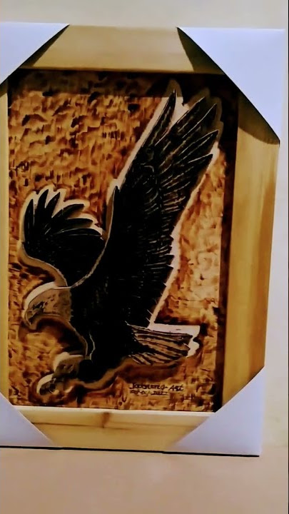 Kerajinan tangan, Art | lukis pyrography burung elang 3d #shorts