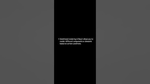 What is Conditional Rendering In React? #reactjsintamil