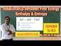 Relationship between Free Energy, Enthalpy & Entropy | Bioenergetics | Biochemistry | BP203T | L~14